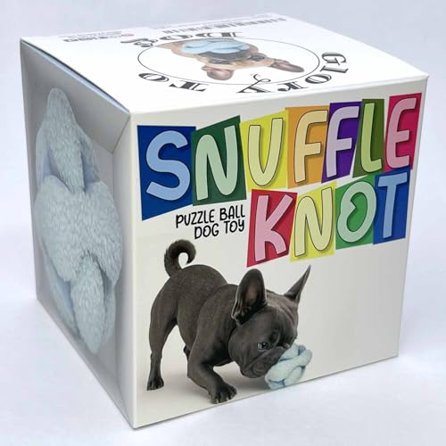 Glory To Dog Blue Snuffle Knot Interactive Dog Toy 4 Puzzle Ball with 8 Squeakers Crinkle Treat Hiding Enrichment Toy for Puppy Small Breed Dogs Durable Plush Sensory Play Stimulation - Image 3