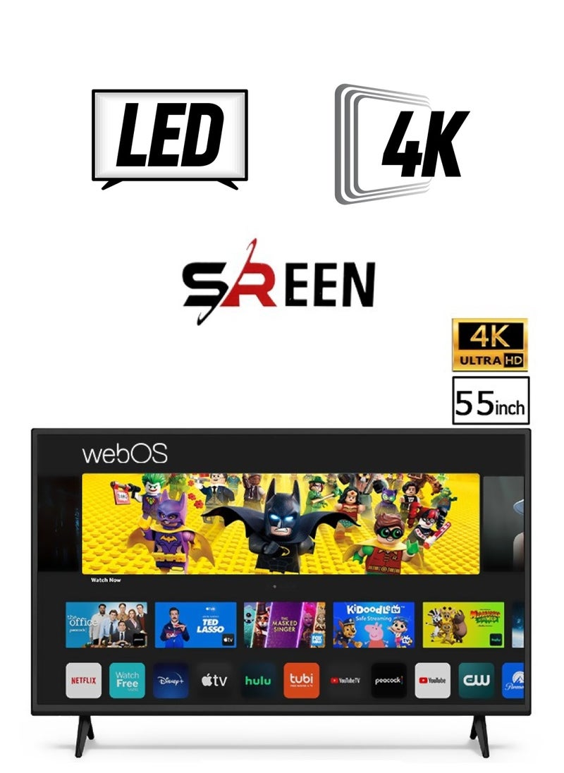 55 شاشة LED بدون إطار سمارت - 4K سمارت - نظام تشغيل ويب مع وحدة تحكم ماجيك - SRET-55S4KW1