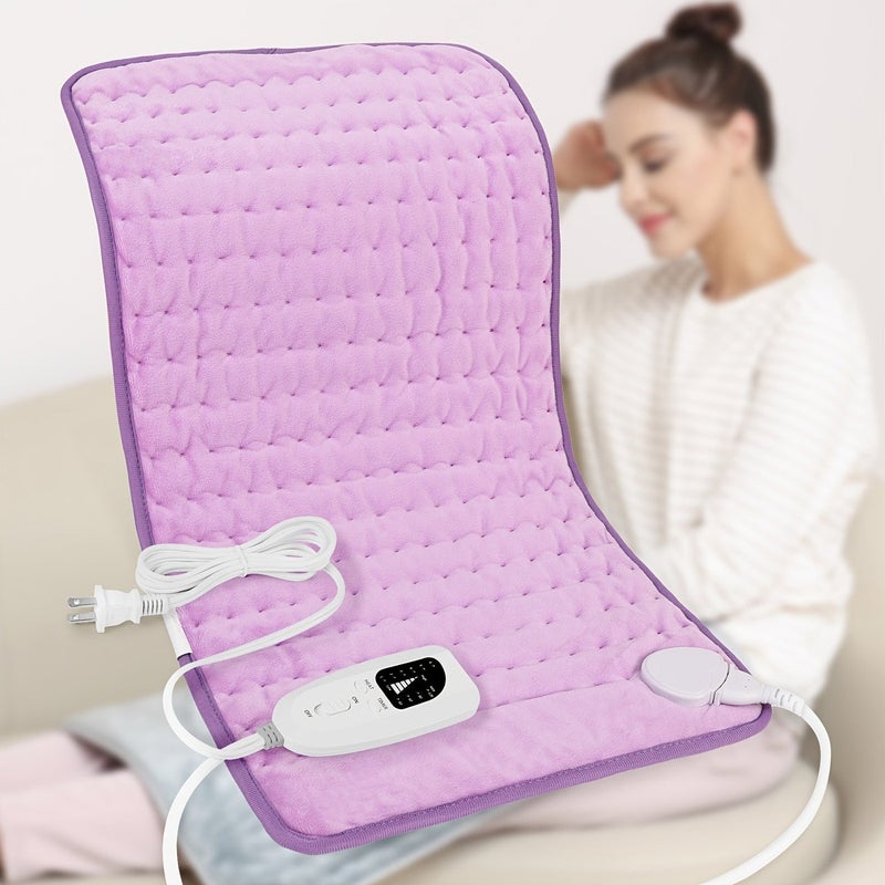 Extra Large Heating Pad - Back, Neck, Shoulder, Arms & Belly, Fast Heat to 140°F, Portable with 6 Settings, Auto Shut-Off, 24" x 12", Wet/Dry Use, Machine Washable, Knee & Leg Heating, Perfect Gift for Parents or Christmas - Image 5