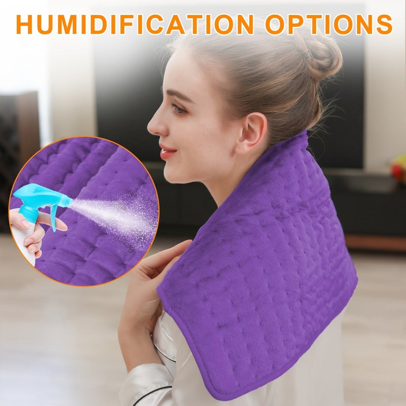 Extra Large Heating Pad - Back, Neck, Shoulder, Arms & Belly, Fast Heat to 140°F, Portable with 6 Settings, Auto Shut-Off, 24" x 12", Wet/Dry Use, Machine Washable, Knee & Leg Heating, Perfect Gift for Parents or Christmas - Image 4