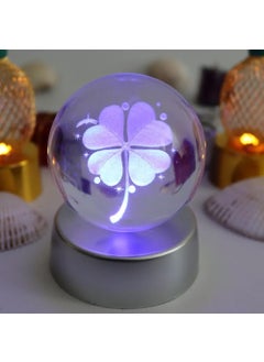 Keyfim Shop Four Leaf Clover Design 3D Glass Globe 6cm Clover Necklace Gift  - Image 3