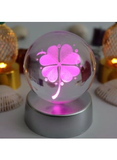 Keyfim Shop Four Leaf Clover Design 3D Glass Globe 6cm Clover Necklace Gift  - Image 5