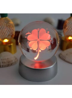 Keyfim Shop Four Leaf Clover Design 3D Glass Globe 6cm Clover Necklace Gift  - Image 2