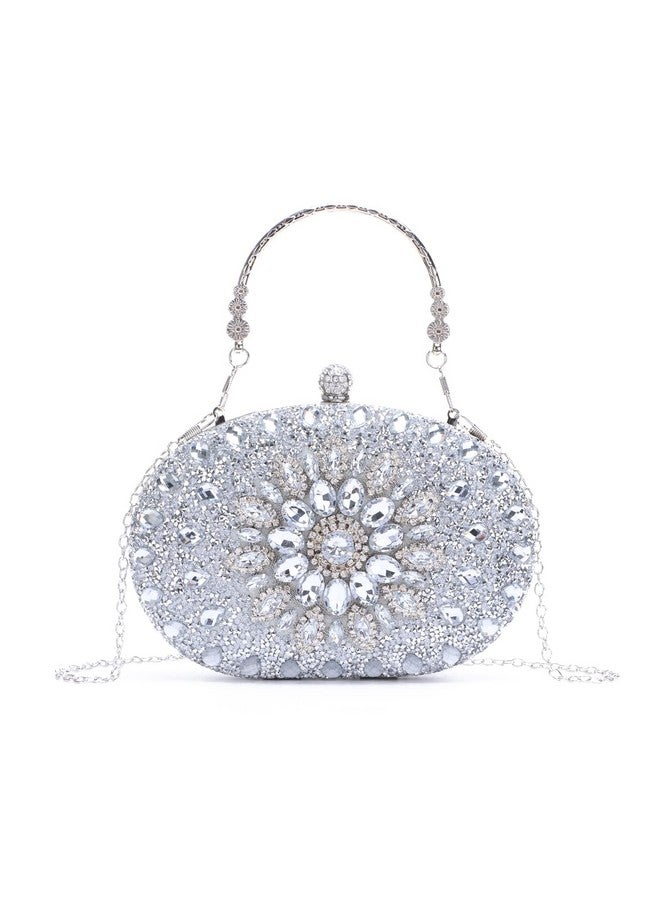 LUI SUI Women Rhinestone Evening Clutch Purse Bag Bling Glitter Sparkly Diamond Tote Bag Crystal Wedding Party Bag - Image 1