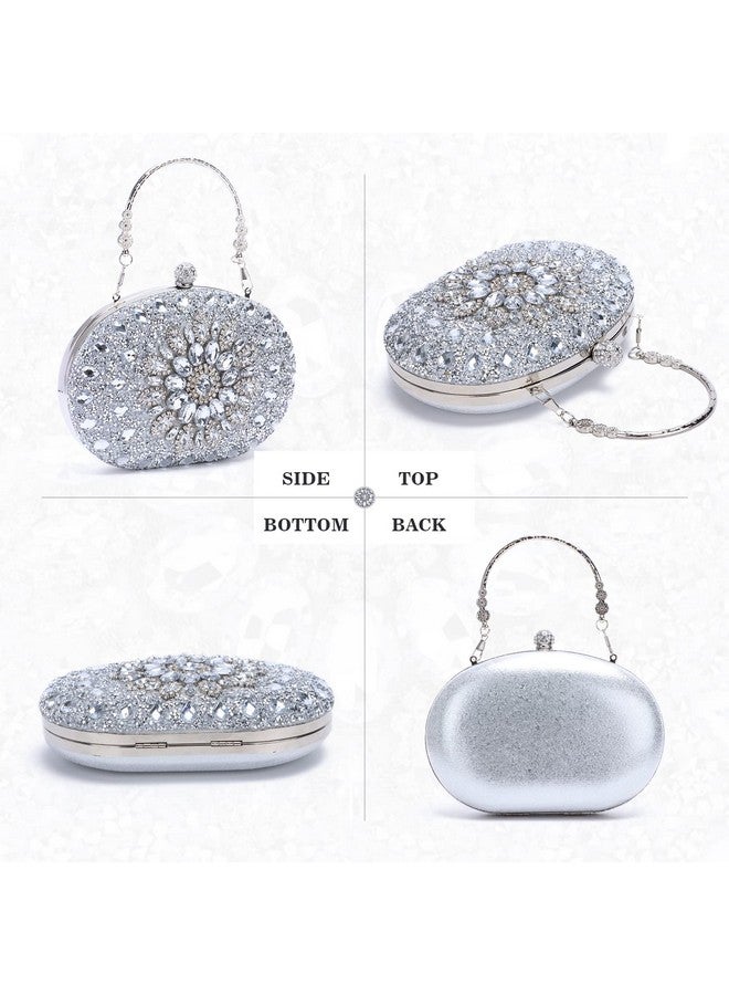 LUI SUI Women Rhinestone Evening Clutch Purse Bag Bling Glitter Sparkly Diamond Tote Bag Crystal Wedding Party Bag - Image 2