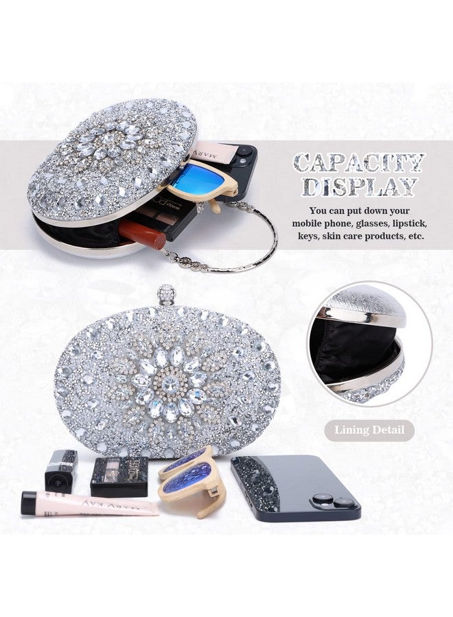 LUI SUI Women Rhinestone Evening Clutch Purse Bag Bling Glitter Sparkly Diamond Tote Bag Crystal Wedding Party Bag - Image 4