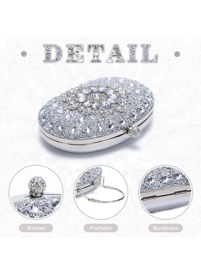 LUI SUI Women Rhinestone Evening Clutch Purse Bag Bling Glitter Sparkly Diamond Tote Bag Crystal Wedding Party Bag - Image 3