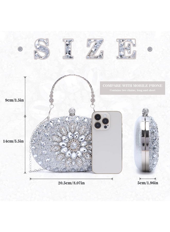 LUI SUI Women Rhinestone Evening Clutch Purse Bag Bling Glitter Sparkly Diamond Tote Bag Crystal Wedding Party Bag - Image 5