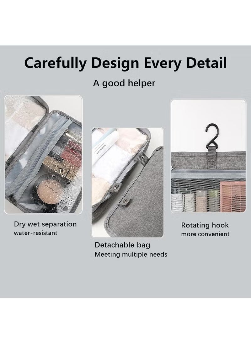 Arabest Toiletry Bag Travel Cosmetic Bag with Hanging Hook Unisex Water-resistant Organizer for Makeup, Shaving Supplies  - Image 2