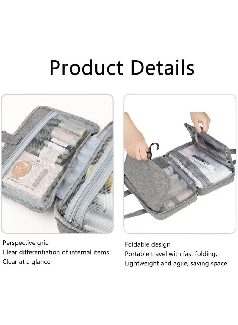 Arabest Toiletry Bag Travel Cosmetic Bag with Hanging Hook Unisex Water-resistant Organizer for Makeup, Shaving Supplies  - Image 3