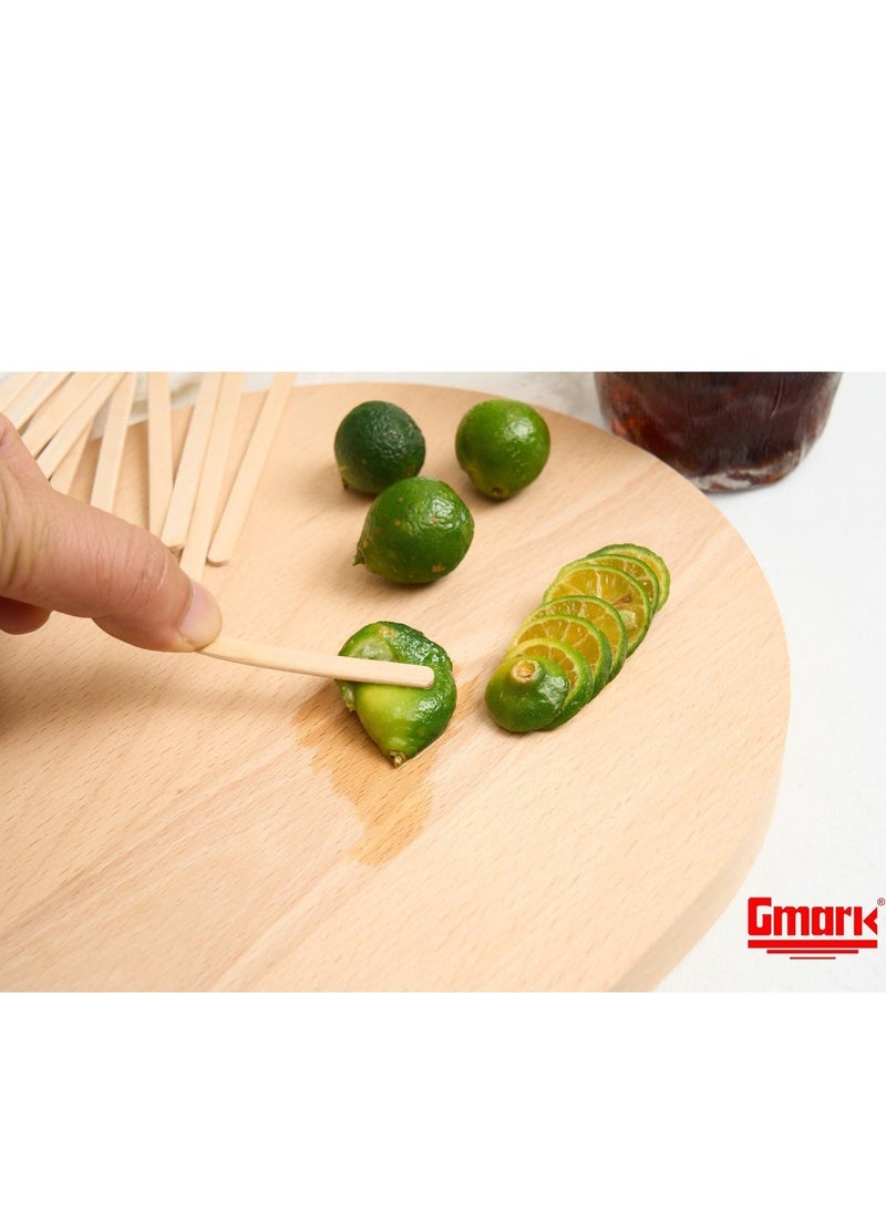Premium Wooden Stirring Sticks 5.5 Inch 2.3mm Thick Individually Wrapped for Coffee, Tea, Beverage Craft Stick 200pcs  - Image 2