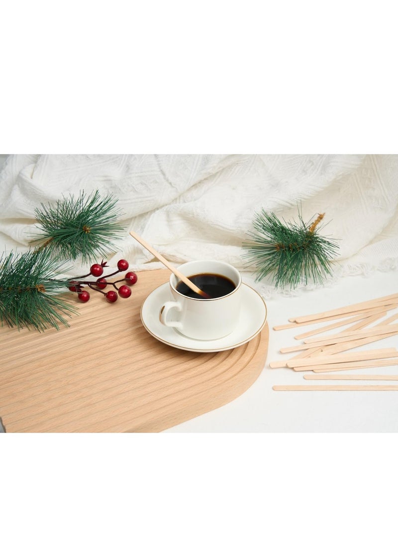 Premium Wooden Stirring Sticks 5.5 Inch 2.3mm Thick Individually Wrapped for Coffee, Tea, Beverage Craft Stick 200pcs  - Image 3