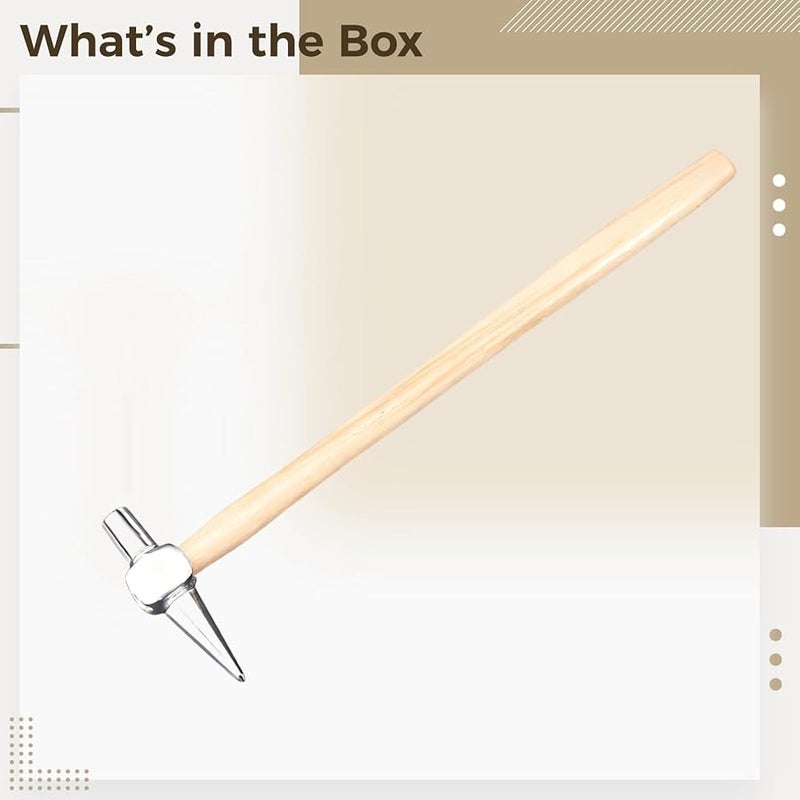 Railway Inspection Hammer 400g Metal Head 19 7 Inch Wooden Handle Pointed Tip - Image 4