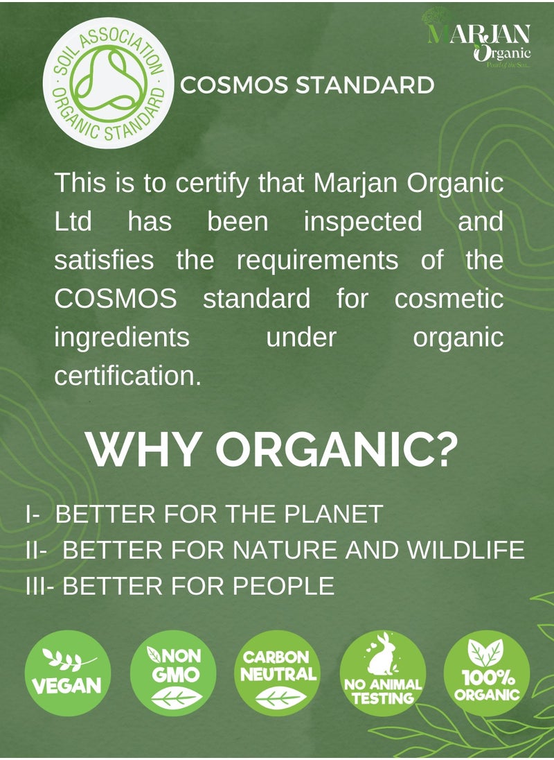 MARJAN ORGANIC - Sweet Almond Oil 20ml - Certified Organic - 100% Pure & Natural - Cold Pressed Unrefined - For Skin, Hair, Face, Body Oil After Shower - Carrier Oil for Essential Oils Mixing - Image 1