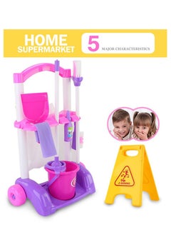 Generic 9 Pieces Portable Lightweight Little Helper Pretend House Keeping Cleaning Play Set  - Image 2