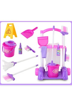 Generic 9 Pieces Portable Lightweight Little Helper Pretend House Keeping Cleaning Play Set  - Image 4