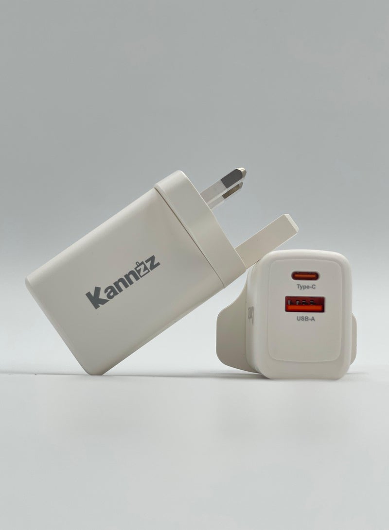 Kannzz 65W GaN USB C Wall Charger,Portable 65W USB C Dual Port Fast Charging Adapter for Phone and Laptop - Image 3
