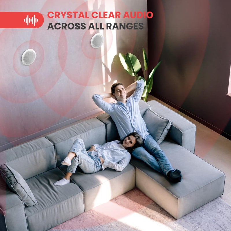 Pyle 6.5â€ In-Wall / In-Ceiling Speakers, 250W Peak, Hi-Fi Stereo Sound, Pivoting Adjustable Coaxial Silk Dome Tweeter, Poly Cone Woofer, Stain Resistant Grill, For Home Theater, Custom Installs- Pair - Image 3