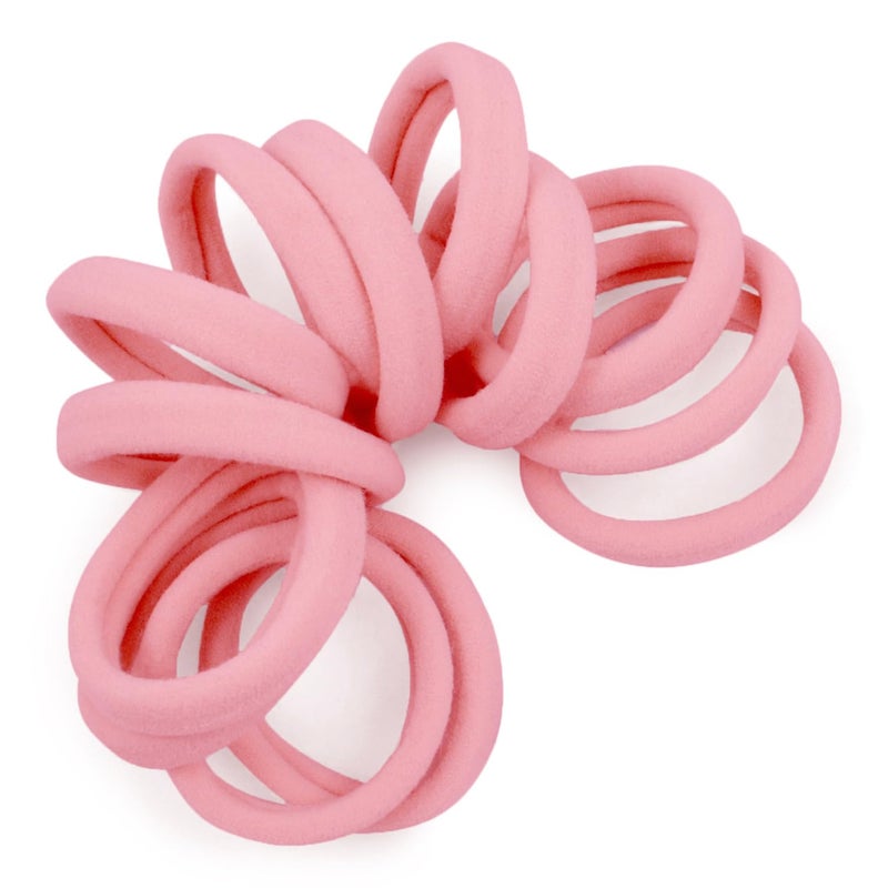 Cyndibands أربطة شعر سيندي باندز بدون seams - وردي فاتح - أربطة شعر لطيفة بدون ضرر، مصنوعة من قماش نايلون ناعم ومرن - 12 قطعة - Image 1