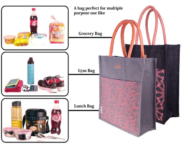FOONTY Tote Bag/Lunch Bag/Gym Bag (Pack of 2,FFFWB6016F_Multicolored) - Image 4