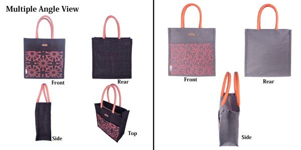 FOONTY Tote Bag/Lunch Bag/Gym Bag (Pack of 2,FFFWB6016F_Multicolored) - Image 2