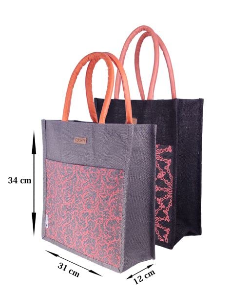 FOONTY Tote Bag/Lunch Bag/Gym Bag (Pack of 2,FFFWB6016F_Multicolored) - Image 3