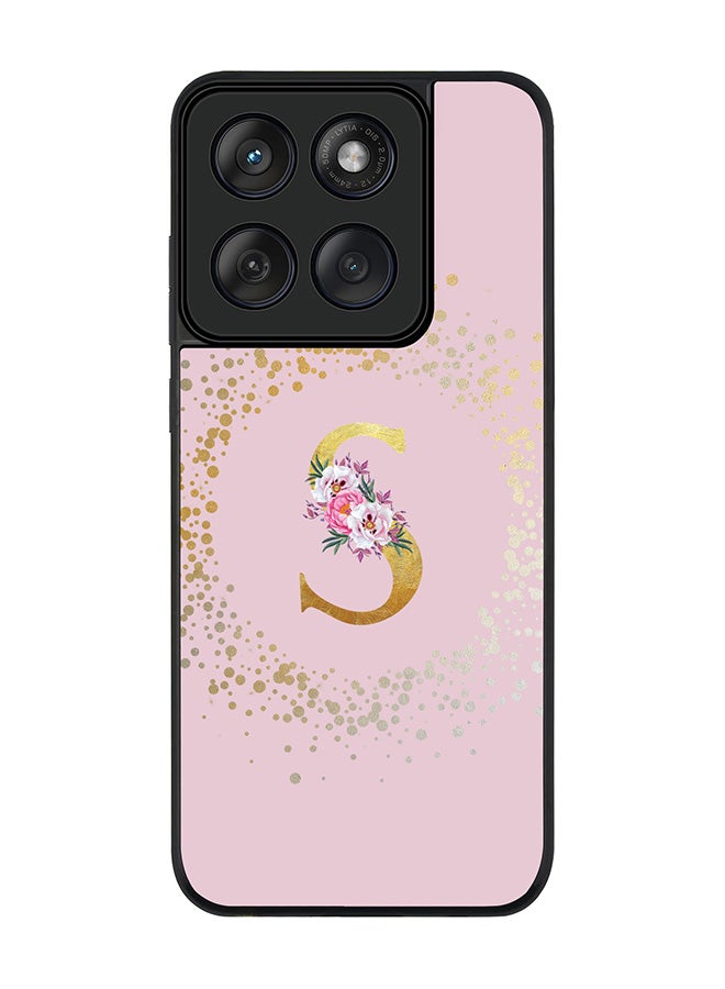 Stylizedd For Motorola MOTO Edge 60 Fusion/ Edge 60 Case,Slim fit Camera Protection, Shockproof Thin Phone cover  - Custom Monogram Floral - S  (Pink ) - Image 1
