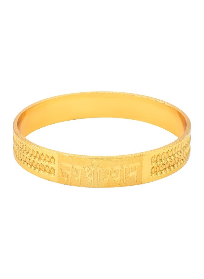 DULCI Gold Plated Brass Engraving Jai Shree Shyam Khatu Shyam Kada Bangle Jewellery For Children - Image 1