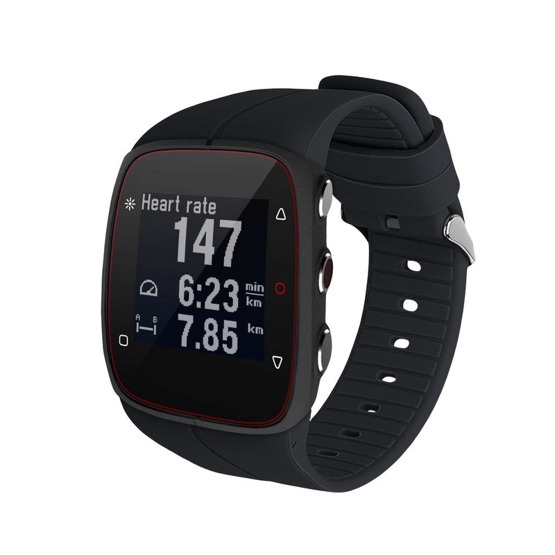 kwmobile Strap Compatible with Polar M400 M430 Strap Replacement Silicone Watch Band Black - Image 2