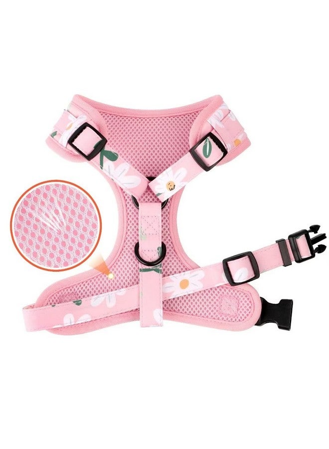 Beirui Cute Girl Dog Collars, Harnesses & Leashes Set - Adjustable Dog Collar and Leash Set with Flower - Soft Mesh Dog Vest Harness for Puppies Small Medium Dogs (Pink-1,XS) - Image 3