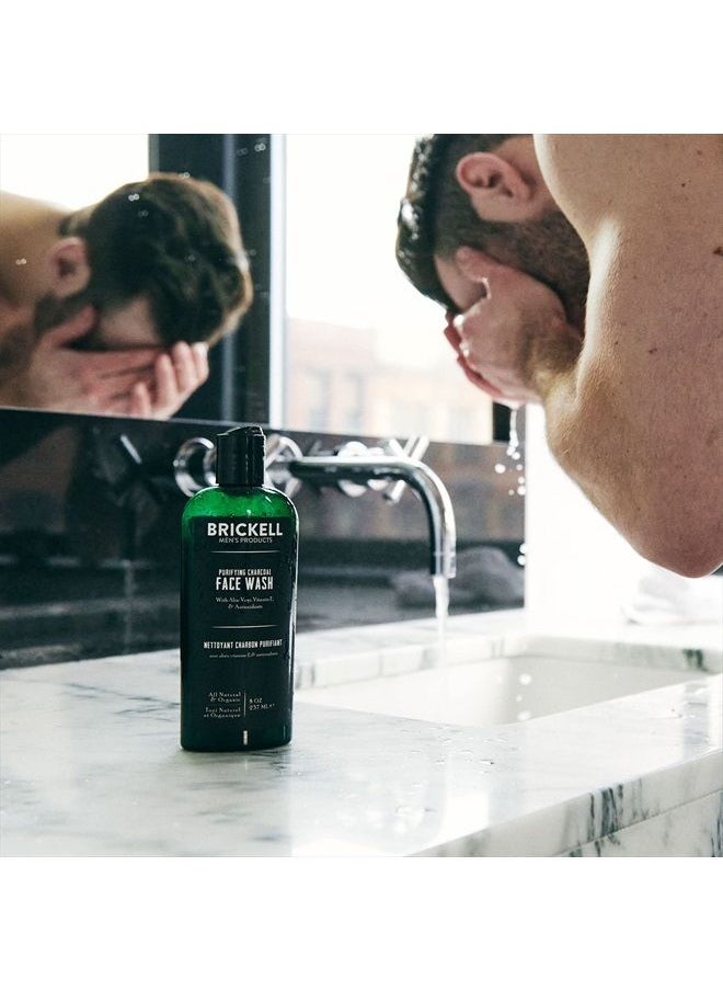 Brickell Men's Products - Brickell Men's Purifying Charcoal Face Wash for Men, Natural and Organic Daily Facial Cleanser, 8 Ounce, Scented - Image 1