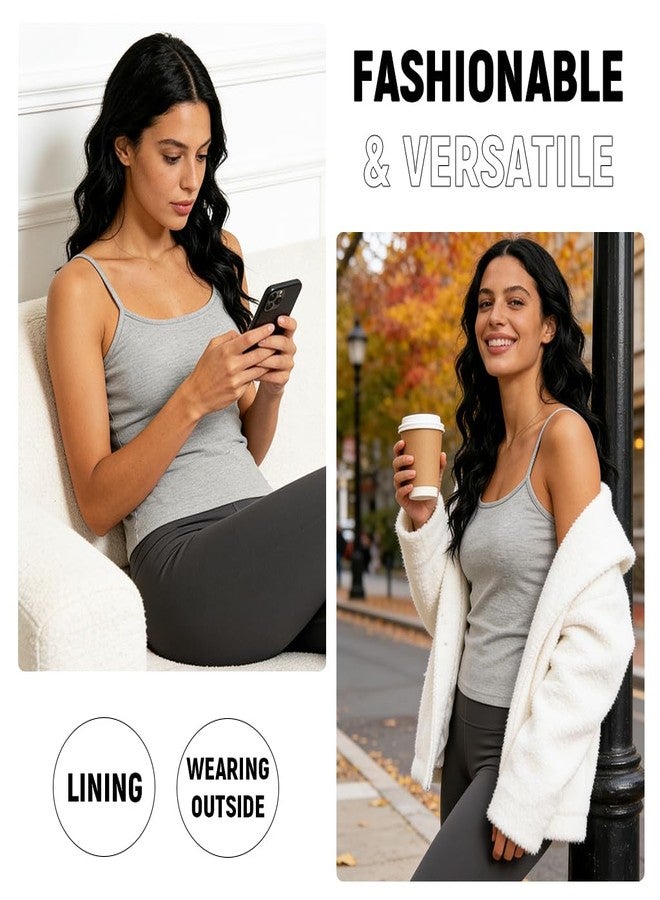 PALAY® Womens Thermal Tank Top Thick Fleece Lined Shirts Winter Underwear Vest Outdoor Tops Camisole Fleece Shirts Warm Vest, White - Image 5
