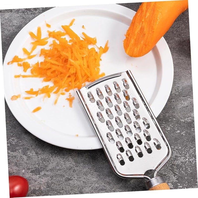 Multi Functional Stainless Steel Grater Set 3PCS Manual Vegetable Slicer For Carrots Potatoes Cheese Easy Clean Wooden Handle - Image 4