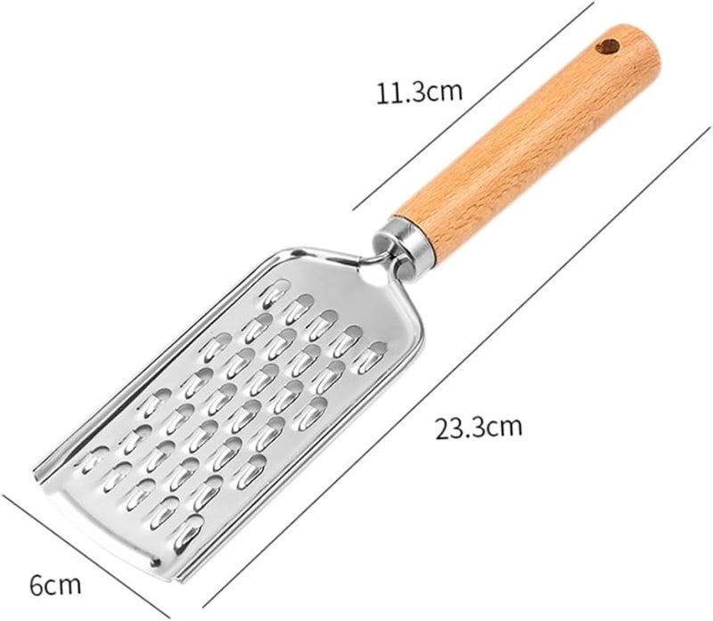 Multi Functional Stainless Steel Grater Set 3PCS Manual Vegetable Slicer For Carrots Potatoes Cheese Easy Clean Wooden Handle - Image 3