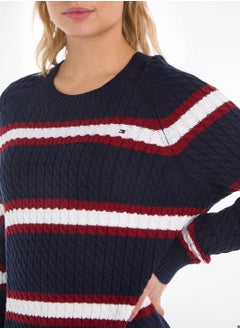 TOMMY HILFIGER Women's Cable Knit Sweater - Cotton, Multicolor  - Image 5