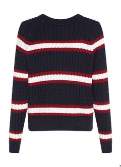 TOMMY HILFIGER Women's Cable Knit Sweater - Cotton, Multicolor  - Image 4