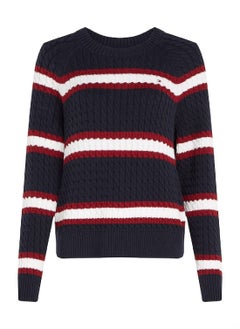 TOMMY HILFIGER Women's Cable Knit Sweater - Cotton, Multicolor  - Image 2