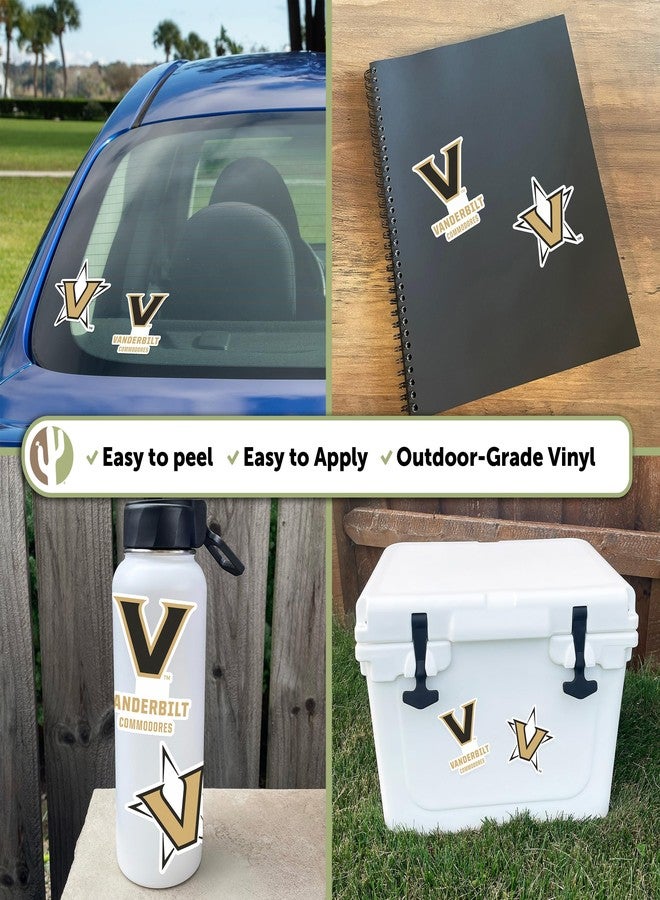 Desert Cactus Vanderbilt University Sticker Vanderbilt Commodores Vinyl Decal Laptop Water Bottle Car Scrapbook Sheet (4 Inch Set V1) - Image 2