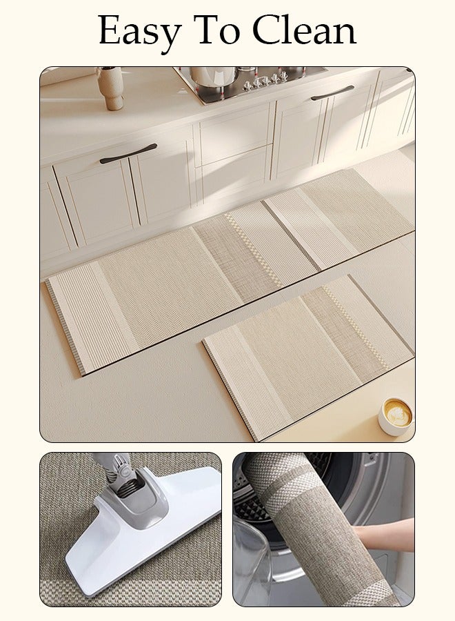 DUNISO مجموعة سجادات حمام من طين الدياتوم، سجادة حمام مطبخ فائقة النعومة والامتصاص، سجادات حمام غير قابلة للانزلاق وسريعة الجفاف، سجادة أرضية لحوض الاستحمام والأرضية والحمام والدش 40*60 سم/40*120 سم - Image 3