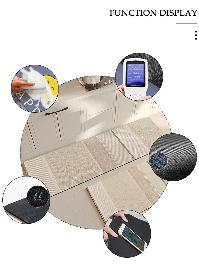 DUNISO مجموعة سجادات حمام من طين الدياتوم، سجادة حمام مطبخ فائقة النعومة والامتصاص، سجادات حمام غير قابلة للانزلاق وسريعة الجفاف، سجادة أرضية لحوض الاستحمام والأرضية والحمام والدش 40*60 سم/40*120 سم - Image 4