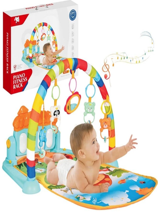 Storio Kick and Play Baby Gym with Piano | Multi-Function Musical Activity & Fitness Rack for Babies ABS High Grade Plastic Infant Mat Newborns 0-12 Months - Jungle Safari