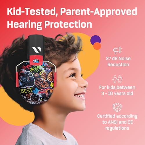 VANDERFIELDS Noise Cancelling Headphones for Kids, Age 3-16, Certified 27dB Noise Reduction, Sound Cancelling Safety Ear Muffs, Adjustable Size, Kids Ear Protection Events, Concerts, Fireworks, Autism - Image 2