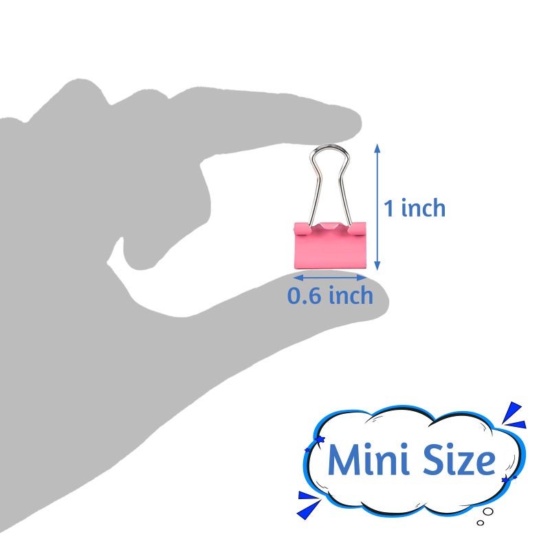 OWLKELA 120 Pack Mini Binder Clips, Color Binder Clips, Small Paper Clips 15mm 5/8 Inch. Micro Size Office Clips for Home School Office and Business. - Image 2