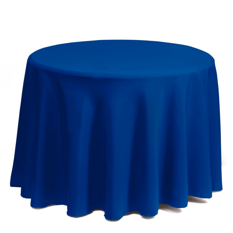 Gee Di Moda Round Tablecloth - 70 Inch Royal Blue Round Table Cloth for 24 to 48 Inch Round Tables - Heavy Duty Washable Fabric - for Buffet Table  Holiday Party  Dinner  Wedding & Baby Shower - Image 2