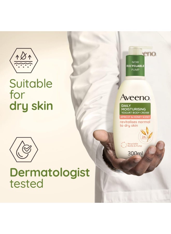 Aveeno Daily Moisturising Yogurt Body Cream, Apricot & Honey Scent, 300ml - Image 3