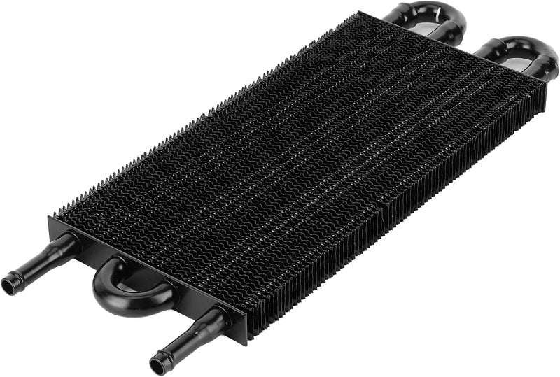 Hyuduo Anodized Aluminum Oil Cooler for Transmission & Power Steering Cooling 4-Row Black Radiator for Street Cars Compatible with Most Vehicles - Image 5