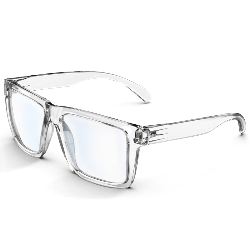 MAXJULI XXL Size Double Extra Large Z87 Sunglasses for Big Wide Heads Men TR90 Ultralight UV400 Protection Glasses 8228 Clear FrameAntiFog Lens - Image 2