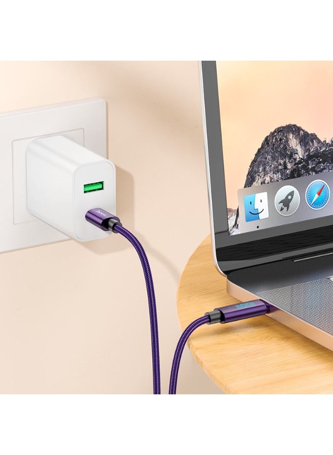 Hoco U125 100w Type C - C Digital display charging data cable, 1.2m - Image 2
