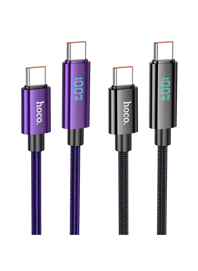 Hoco U125 100w Type C - C Digital display charging data cable, 1.2m - Image 5
