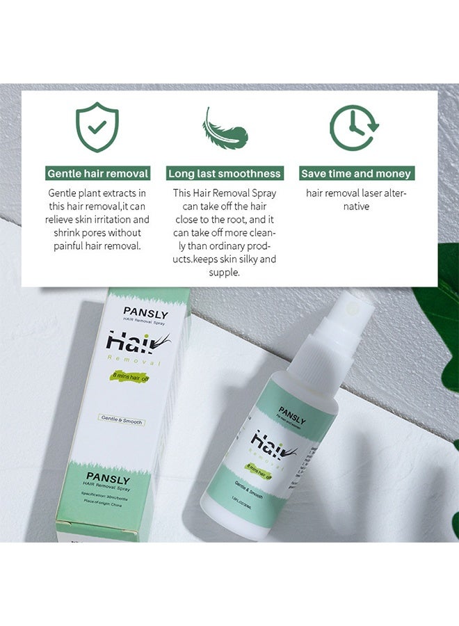 PANSLY Hair Removal Spray, Hair Growth Inhibitor,  Painless Hair Remover for Sensitive Skin, Depilatory Cream for Legs, Arms, Underarms and Private Areas, Non-Irritating Painless Flawless 30ML - Image 5
